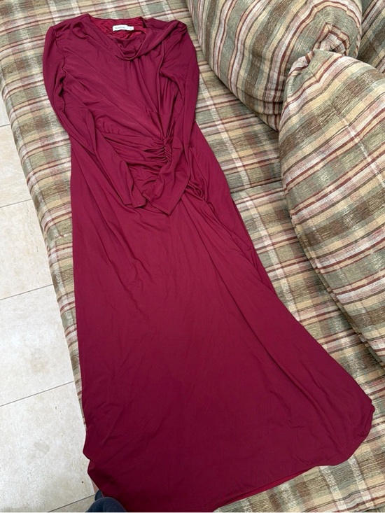 Simkhai Dresses & Skirts - Ruched Long-Sleeve Maxi Dress in Burgundy